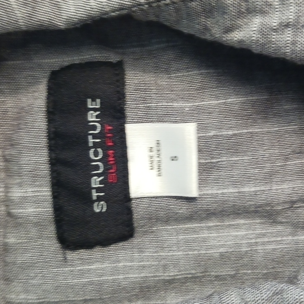 🏷5/25 Structure Gray Small Button Shirt box 25 - Picture 3 of 5